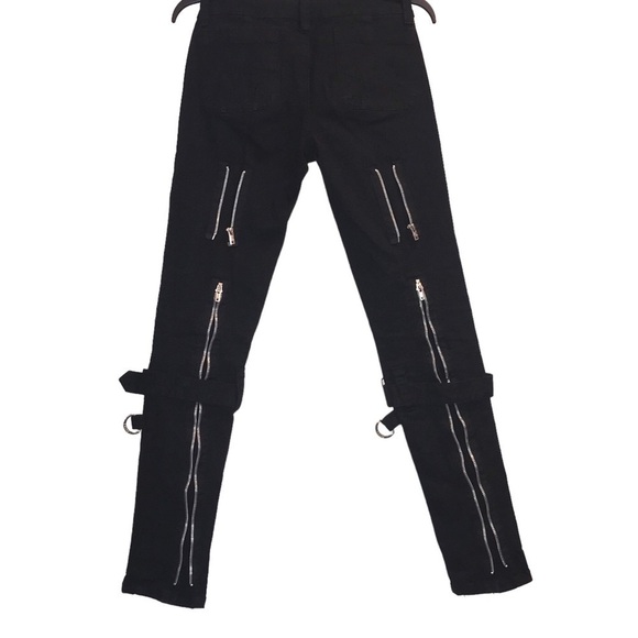 TRIPP NYC Vintage Goth Multi Zipper D Rings Black Jeans Pant Woman Girls… - Picture 4 of 12